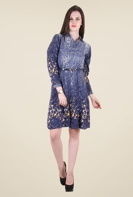 Hotberries Blue Printed Dress Hotberries Blue Printed Dress