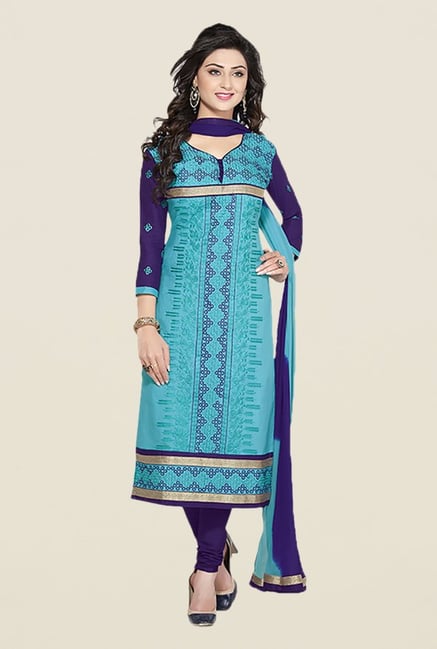 Ishin Blue & Navy Embroidered Unstitched Dress Material Ishin Blue & Navy Embroidered Unstitched Dress Material