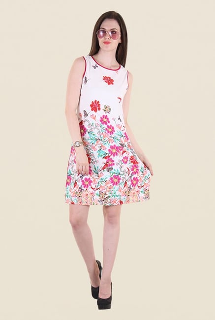 Hotberries White & Pink Floral Print Dress Hotberries White & Pink Floral Print Dress