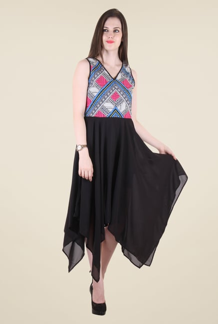 Hotberries Black & Blue Printed Dress Hotberries Black & Blue Printed Dress