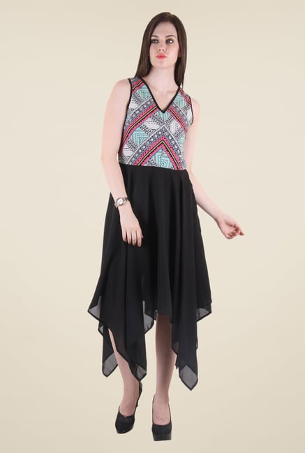 Hotberries Black & Green Printed Dress Hotberries Black & Green Printed Dress