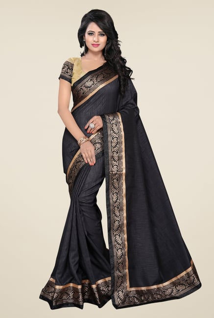 Ishin Black Banarsi Silk Printed Saree Ishin Black Banarsi Silk Printed Saree