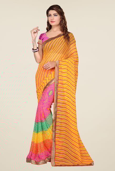 Ishin Multicolor Chiffon Printed Saree Ishin Multicolor Chiffon Printed Saree