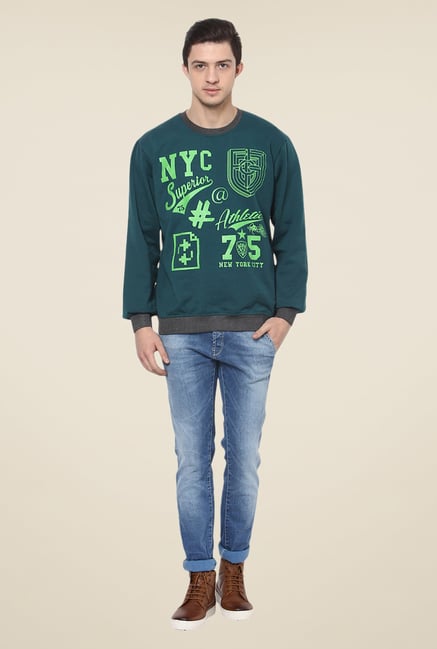 Yepme Green Andre Printed Sweatshirt Yepme Green Andre Printed Sweatshirt