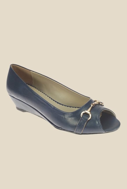 Khadim's Cleo Navy Peeptoe Wedges Khadim's Cleo Navy Peeptoe Wedges