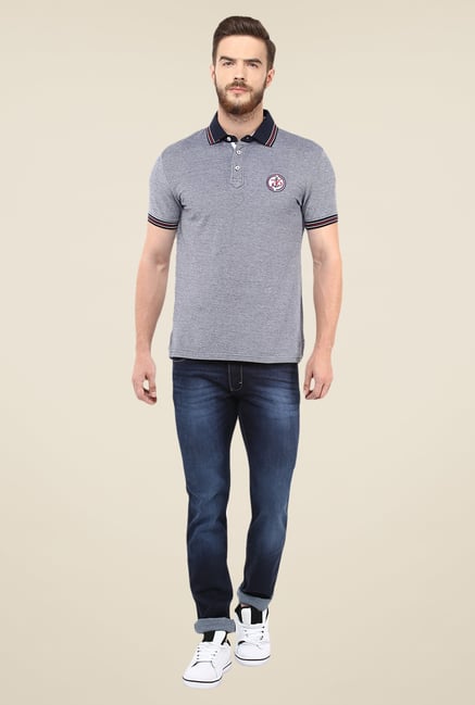 celio* Grey Solid Polo T Shirt celio* Grey Solid Polo T Shirt