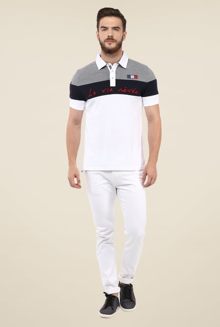 celio* Off White Solid Polo T Shirt celio* Off White Solid Polo T Shirt