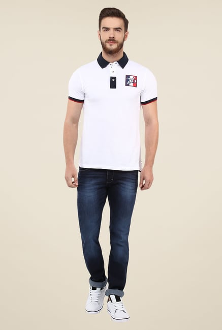 celio* Off White Solid Polo T Shirt celio* Off White Solid Polo T Shirt