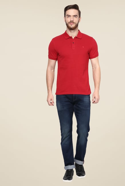 celio* Red Solid Polo T Shirt celio* Red Solid Polo T Shirt