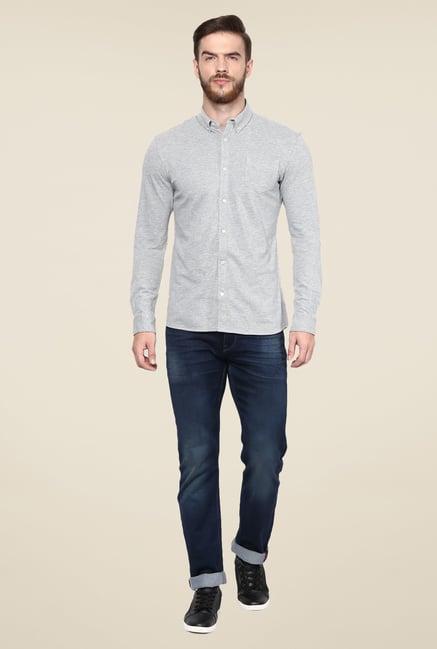 celio* Grey Solid Shirt celio* Grey Solid Shirt