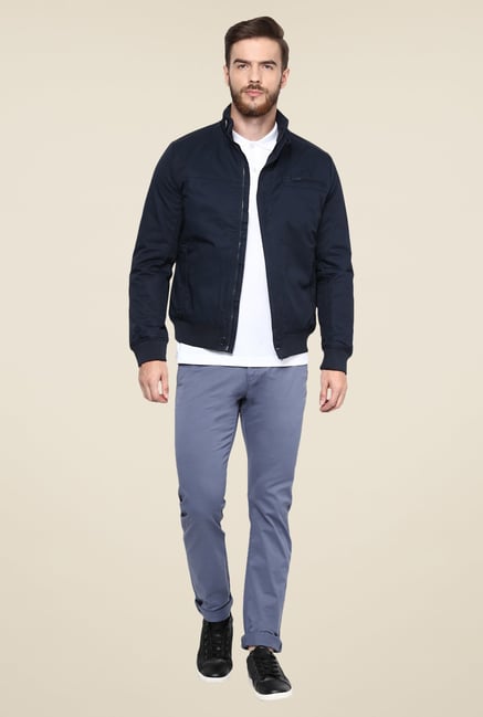 celio* Navy Solid Jacket celio* Navy Solid Jacket