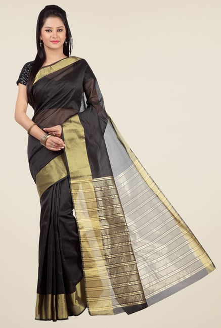 Jashn Black Solid Saree Jashn Black Solid Saree