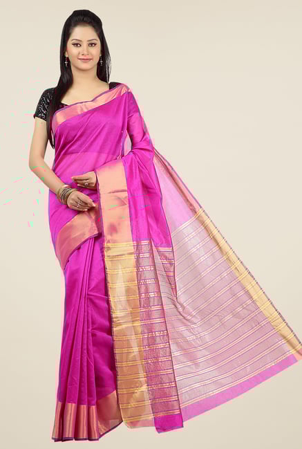 Jashn Pink Solid Saree Jashn Pink Solid Saree