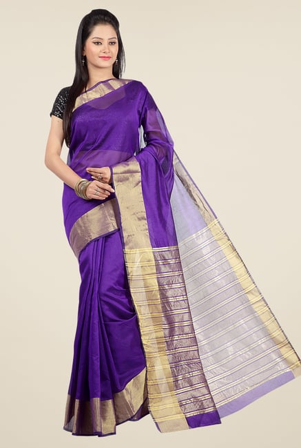 Jashn Purple Solid Saree Jashn Purple Solid Saree