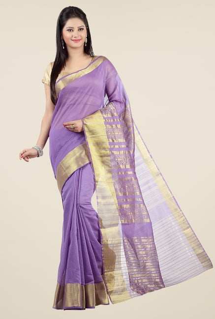 Jashn Purple Solid Saree Jashn Purple Solid Saree