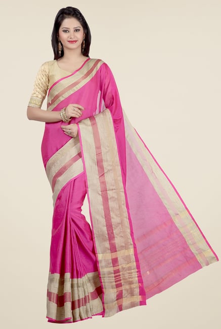 Jashn Pink Solid Saree Jashn Pink Solid Saree