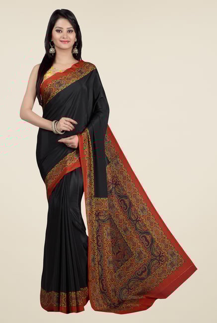 Jashn Black Printed Saree Jashn Black Printed Saree