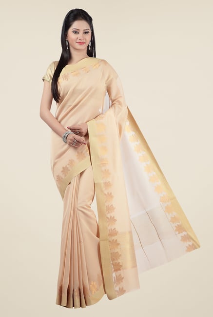 Jashn Beige Printed Saree Jashn Beige Printed Saree