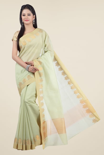 Jashn Green Printed Saree Jashn Green Printed Saree