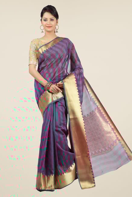 Jashn Teal & Magenta Checks Saree Jashn Teal & Magenta Checks Saree