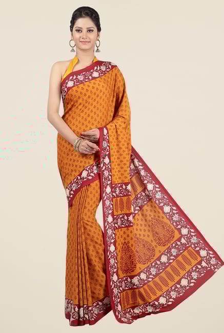 Jashn Mustard Printed Saree Jashn Mustard Printed Saree