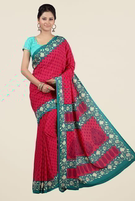 Jashn Pink Printed Saree Jashn Pink Printed Saree