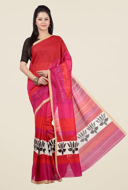 Jashn Pink Printed Saree Jashn Pink Printed Saree