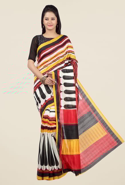 Jashn Multicolor Paisley Print Saree Jashn Multicolor Paisley Print Saree