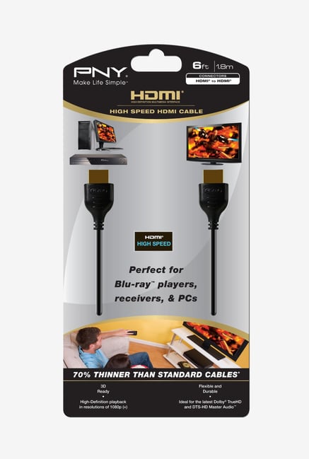 PNY C-H-P10-A06-H 6-Feet HDMI to HDMI Cable (Black) PNY C-H-P10-A06-H 6-Feet HDMI to HDMI Cable (Black)