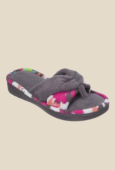 Dearfoams Two-Piece Grey Thong Sandals Dearfoams Two-Piece Grey Thong Sandals