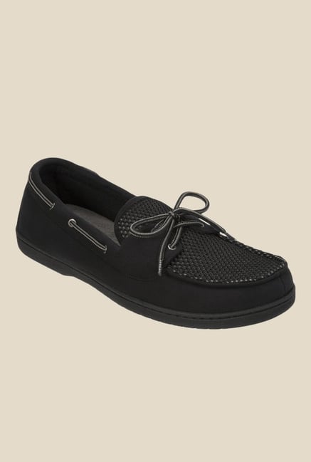 Dearfoams Black Boat Shoes Dearfoams Black Boat Shoes