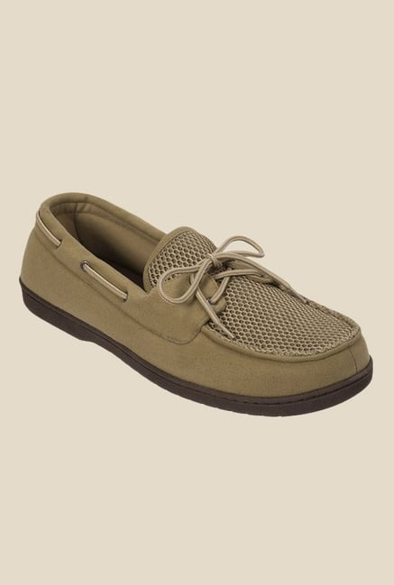 Dearfoams Khaki Boat Shoes Dearfoams Khaki Boat Shoes
