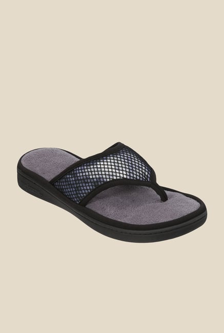 Dearfoams Active Black Thong Sandals Dearfoams Active Black Thong Sandals