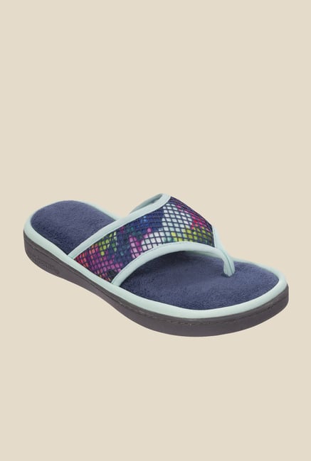 Dearfoams Active Turquoise & Navy Thong Sandals Dearfoams Active Turquoise & Navy Thong Sandals