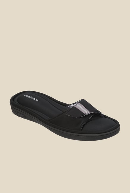 Dearfoams Active Black Casual Sandals Dearfoams Active Black Casual Sandals