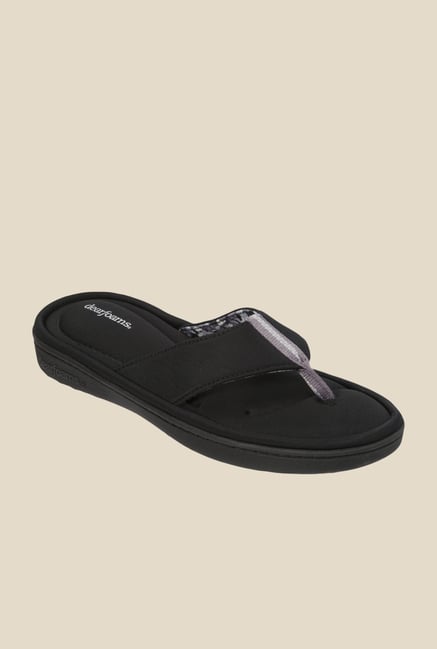 Dearfoams Active Black Thong Sandals Dearfoams Active Black Thong Sandals