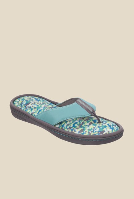 Dearfoams Active Turquoise & Navy Thong Sandals Dearfoams Active Turquoise & Navy Thong Sandals
