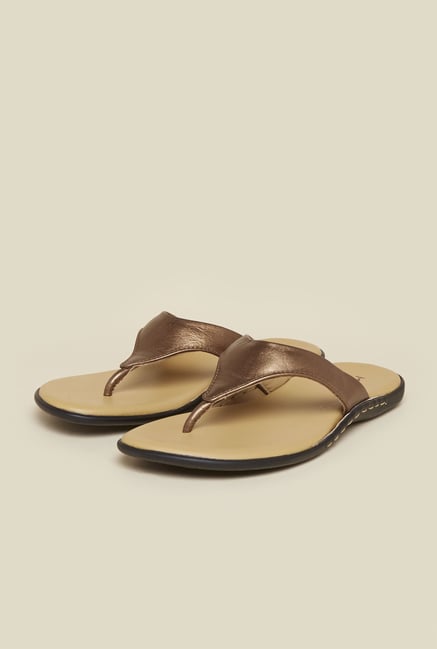Metro Antique Gold Thong Sandals Metro Antique Gold Thong Sandals