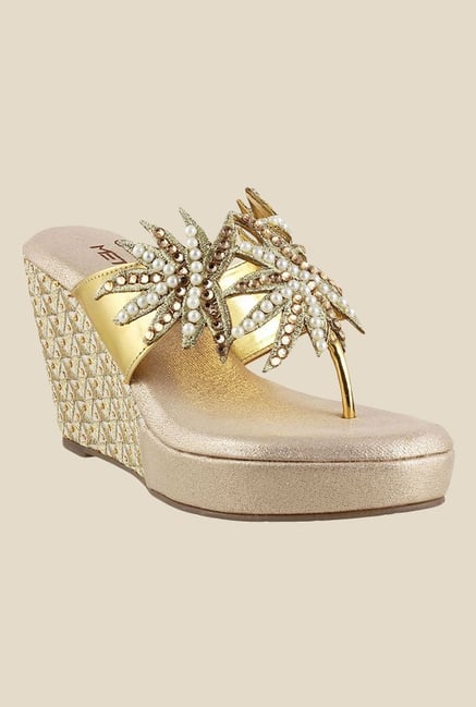 Metro Golden T-Strap Wedges Metro Golden T-Strap Wedges