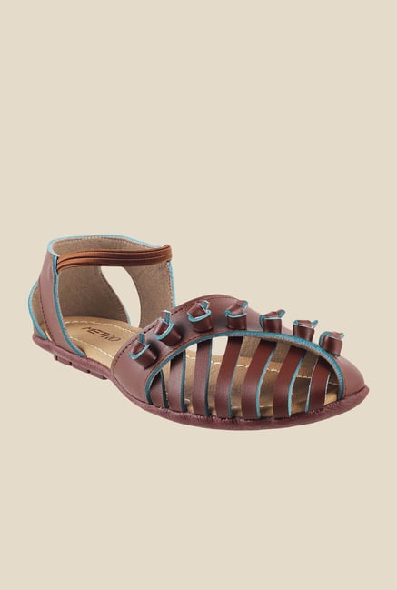Metro Brown & Tan Casual Sandals Metro Brown & Tan Casual Sandals