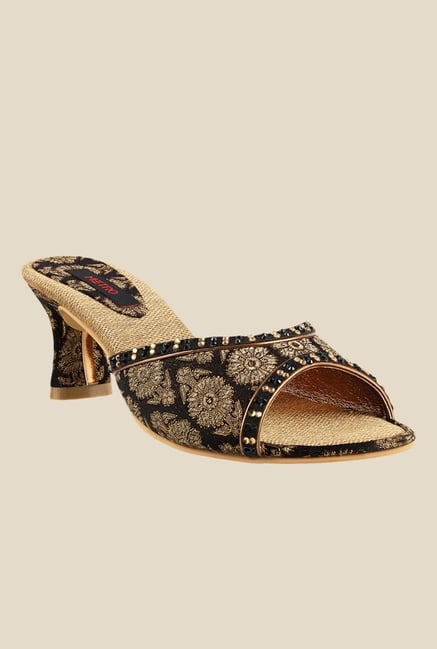 Metro Black & Golden Ethnic Sandals Metro Black & Golden Ethnic Sandals