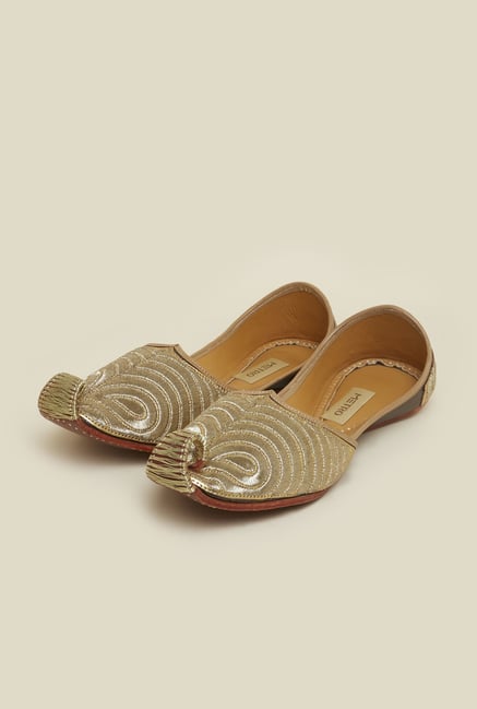 Metro Gold Ethnic Slip-Ons Metro Gold Ethnic Slip-Ons