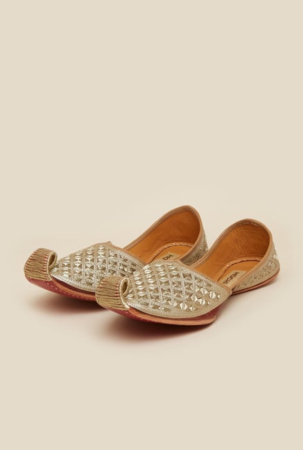 Mochi Gold Ethnic Slip-Ons Mochi Gold Ethnic Slip-Ons