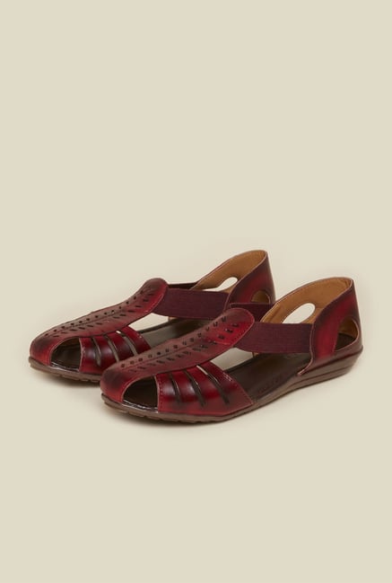 Metro Maroon Fisherman Sandals Metro Maroon Fisherman Sandals