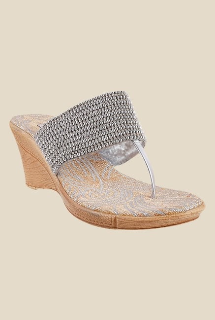 Metro Silver T-Strap Wedges Metro Silver T-Strap Wedges