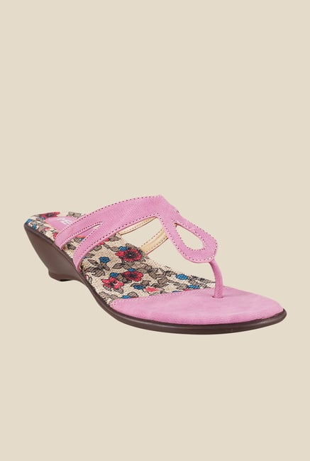 Metro Pink Wedge Heeled Thong Sandals Metro Pink Wedge Heeled Thong Sandals