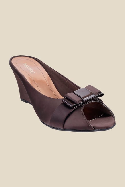 Metro Brown Wedge Heeled Sandals Metro Brown Wedge Heeled Sandals