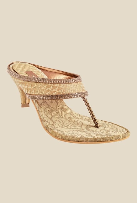 Metro Antique Gold T-Strap Sandals Metro Antique Gold T-Strap Sandals