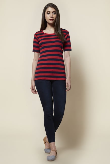 Zudio Red & Navy Elsa T Shirt Zudio Red & Navy Elsa T Shirt