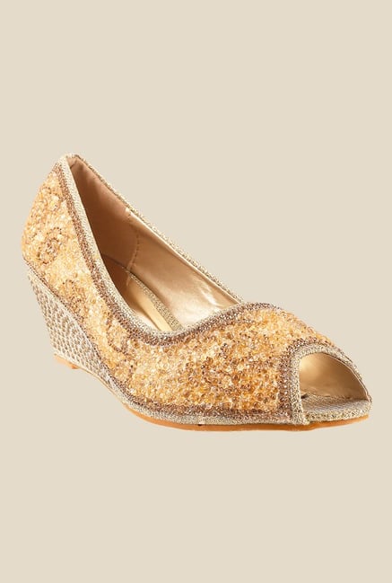 Metro Golden Peeptoe Wedges Metro Golden Peeptoe Wedges